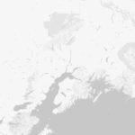 Karte mit Bergen und Küsten von Alaska und Yukon