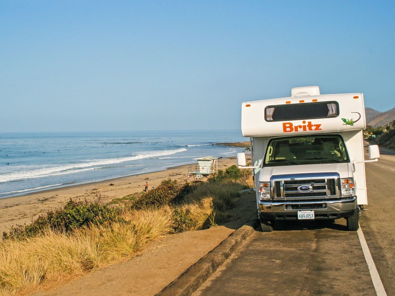 Britz USA Wohnmobil in Kalifornien am Strand