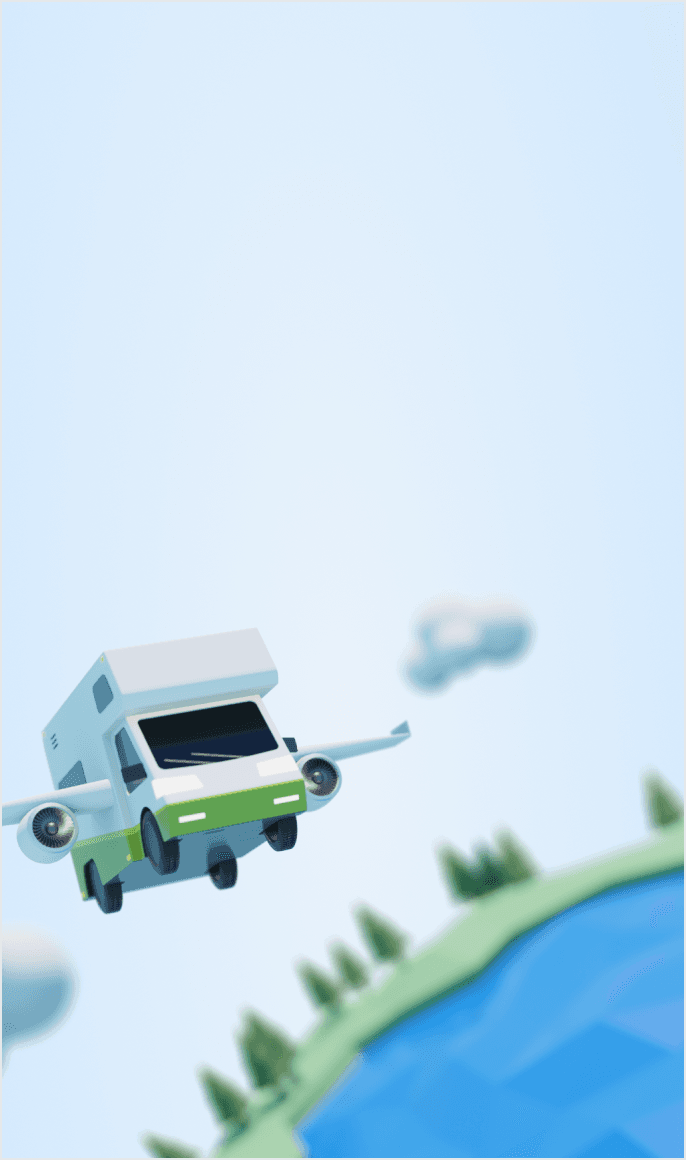 Wohnmobil in malerischer Landschaft
