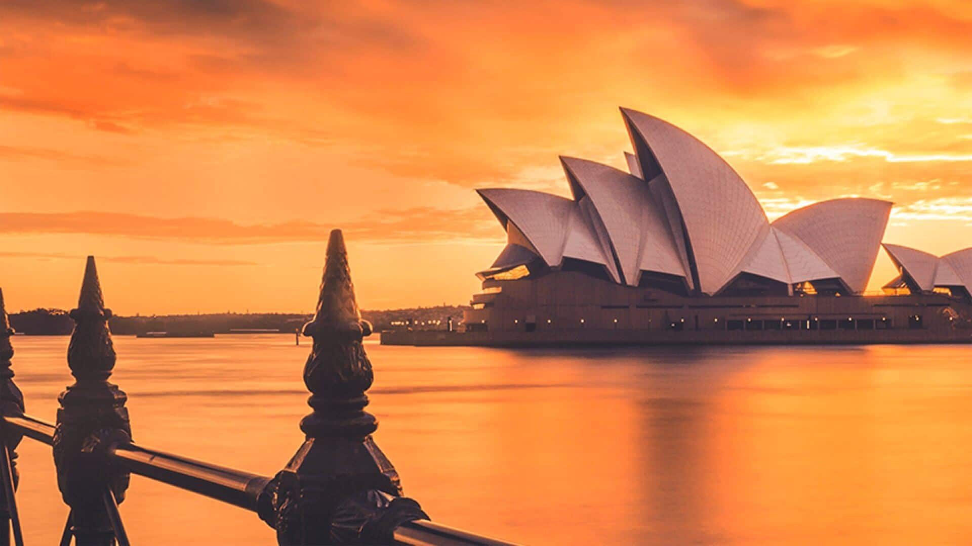 Oper in Sydney in Australien bei Sonnenuntergang
