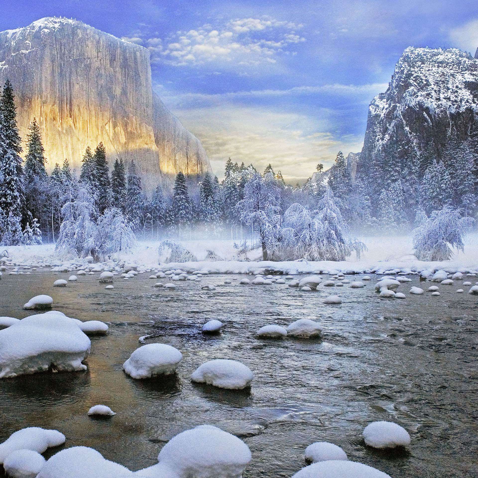Schnee im Yosemite Valley