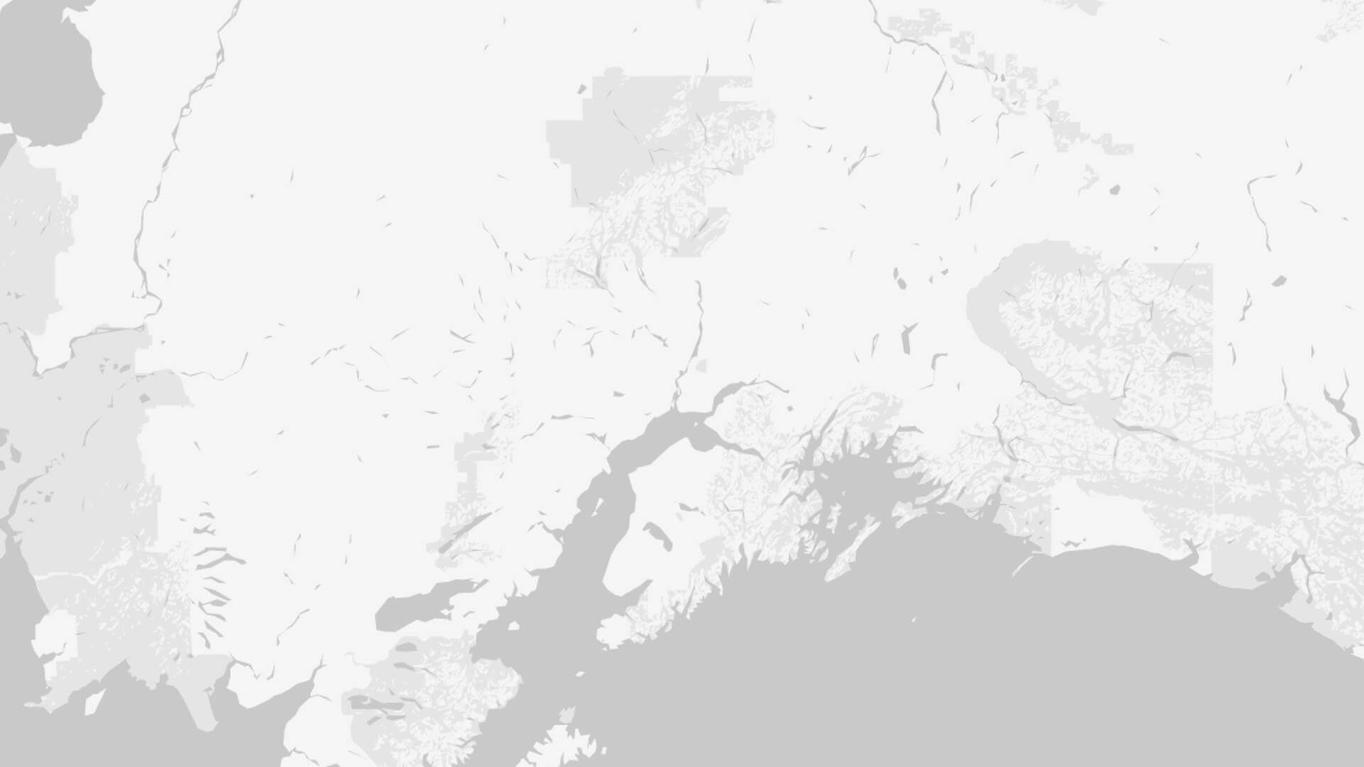 Karte mit Bergen und Küsten von Alaska und Yukon