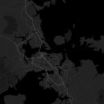 Auckland Karte in schwarz