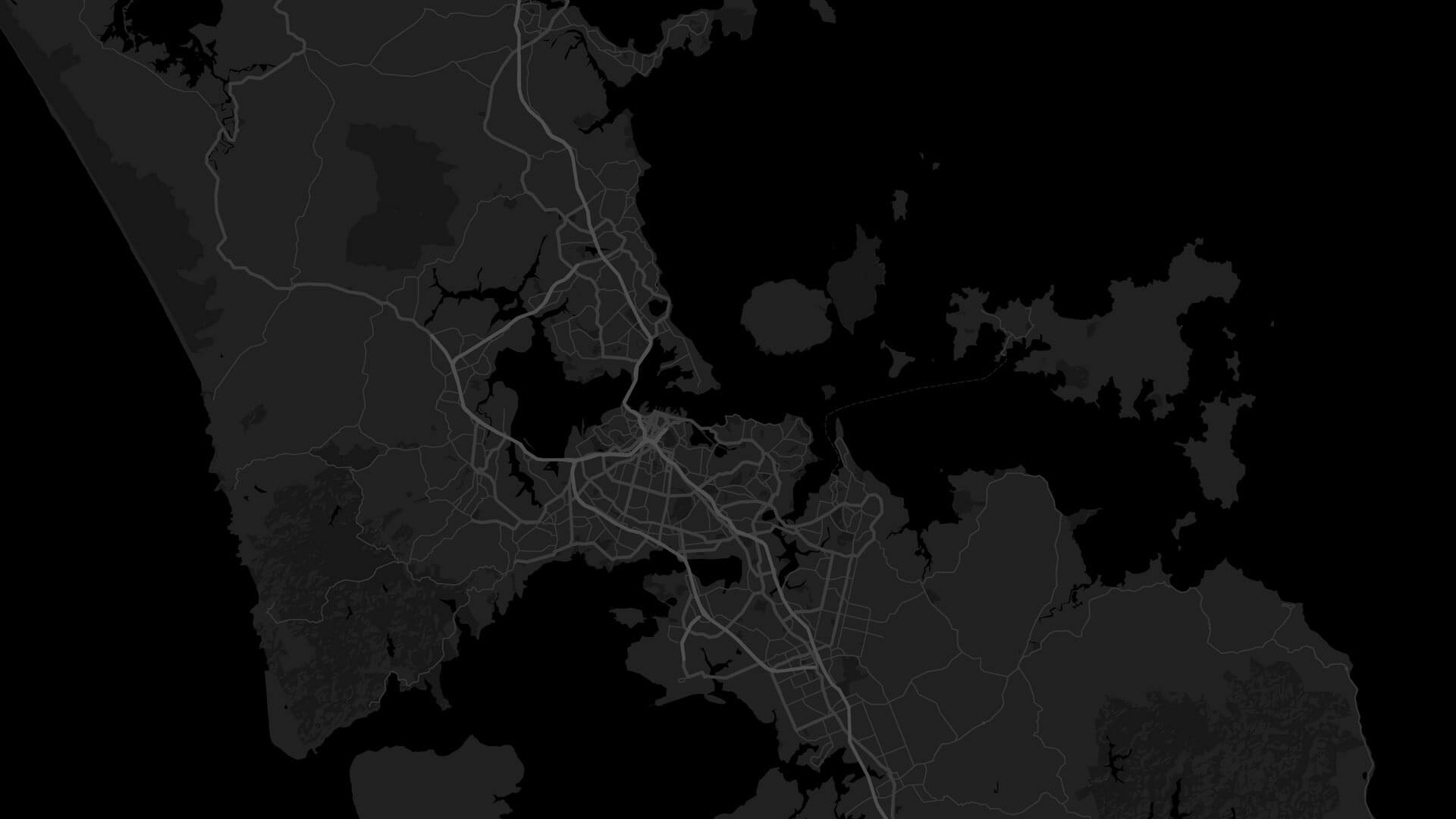 Auckland Karte in schwarz