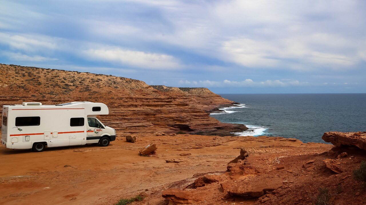 Britz Wohnmobil in Australien an der Küste bei Kalbarri