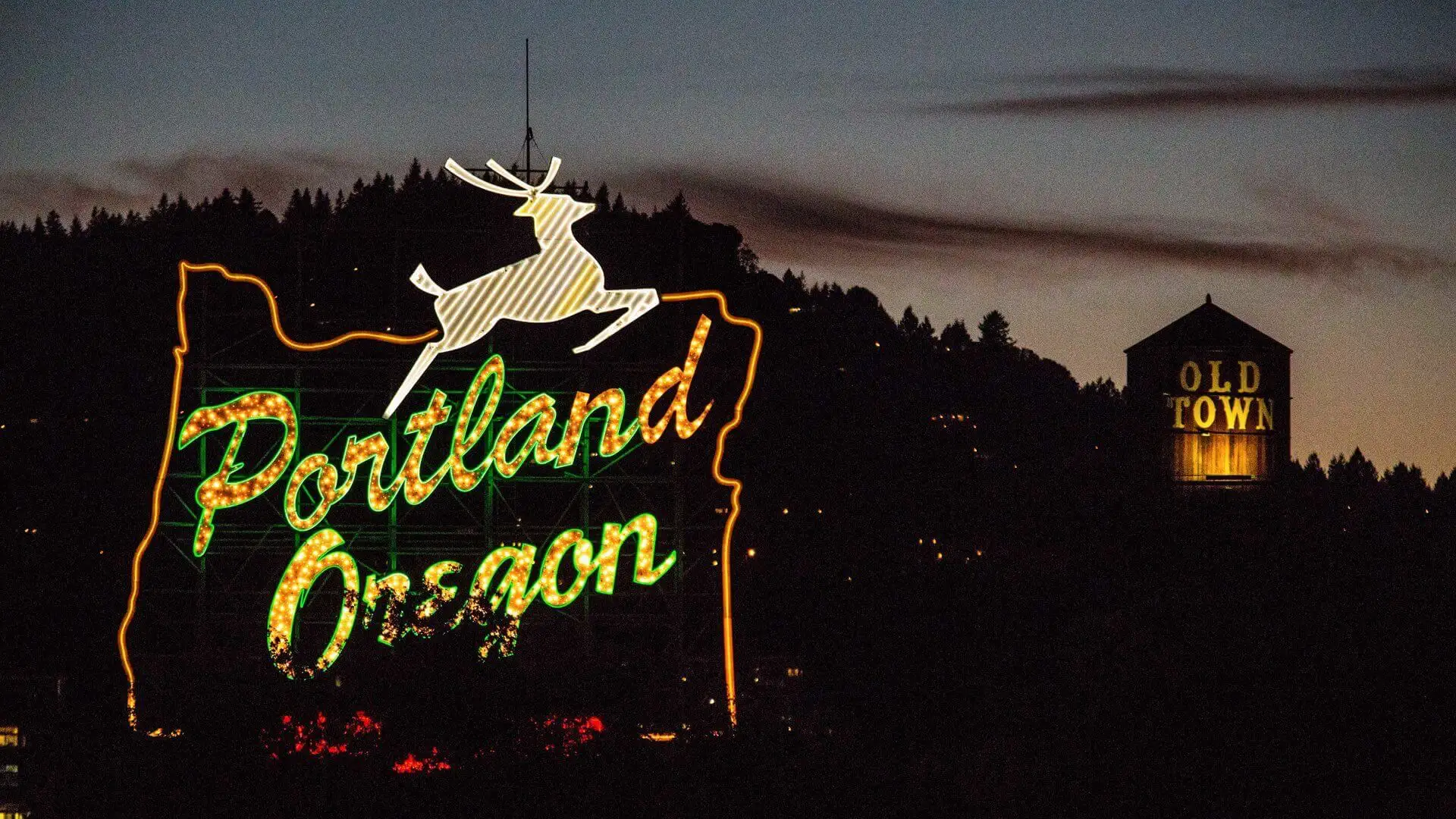 Ein Portland Leuchtschild