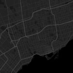 Toronto Karte in schwarz