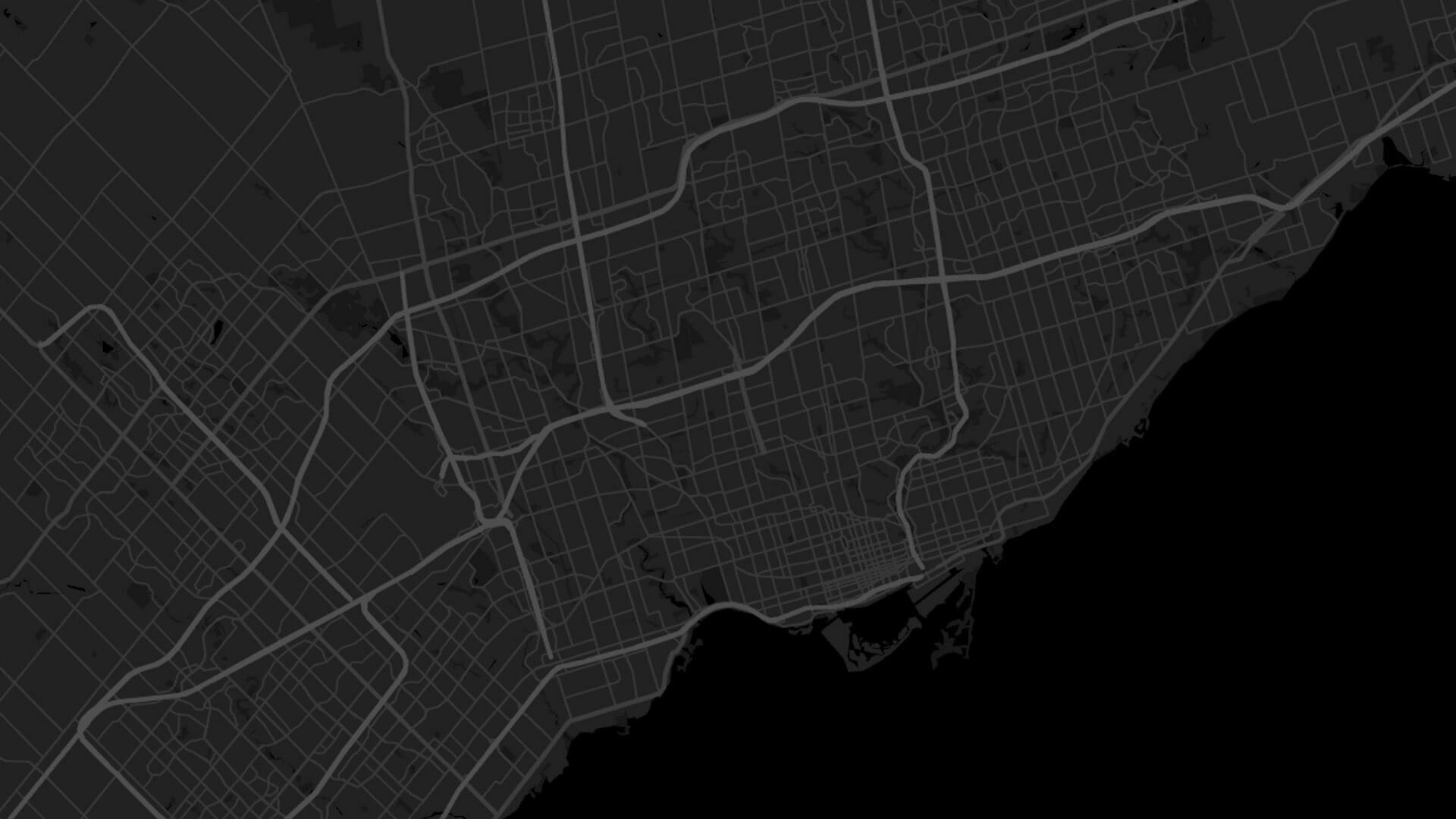 Toronto Karte in schwarz