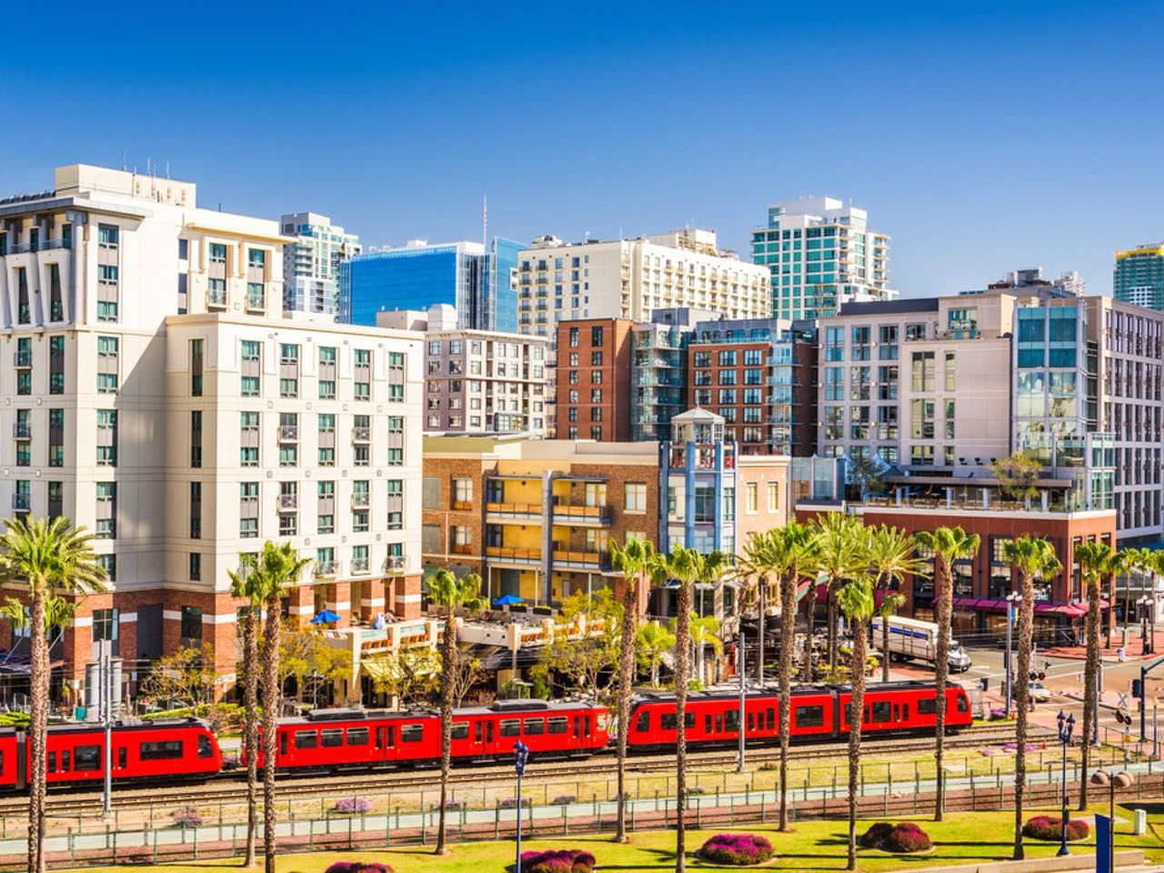 Stadtbild von San Diego mit Gaslamp Quarter.