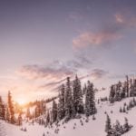 Sonnenuntergang am Mount Rainer in Washington