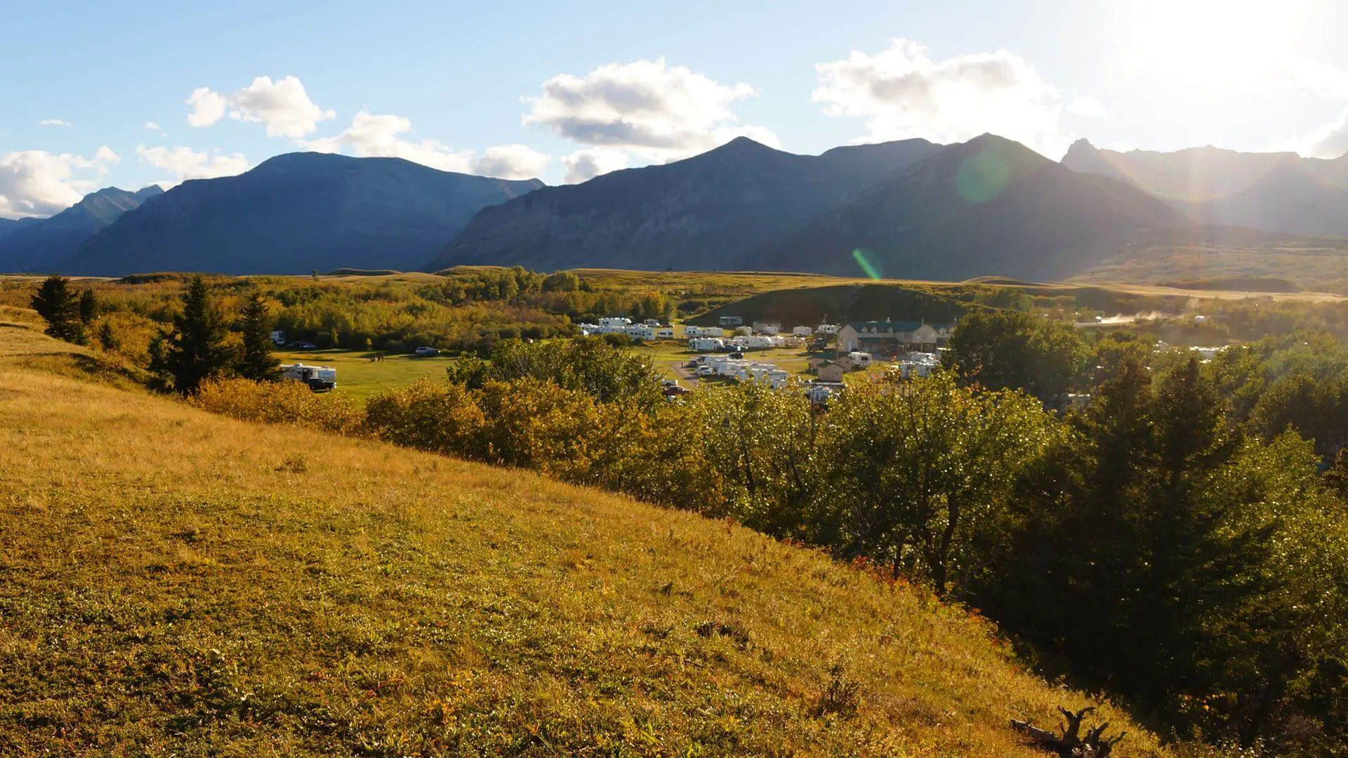 Aussicht auf den Waterton Springs Campground