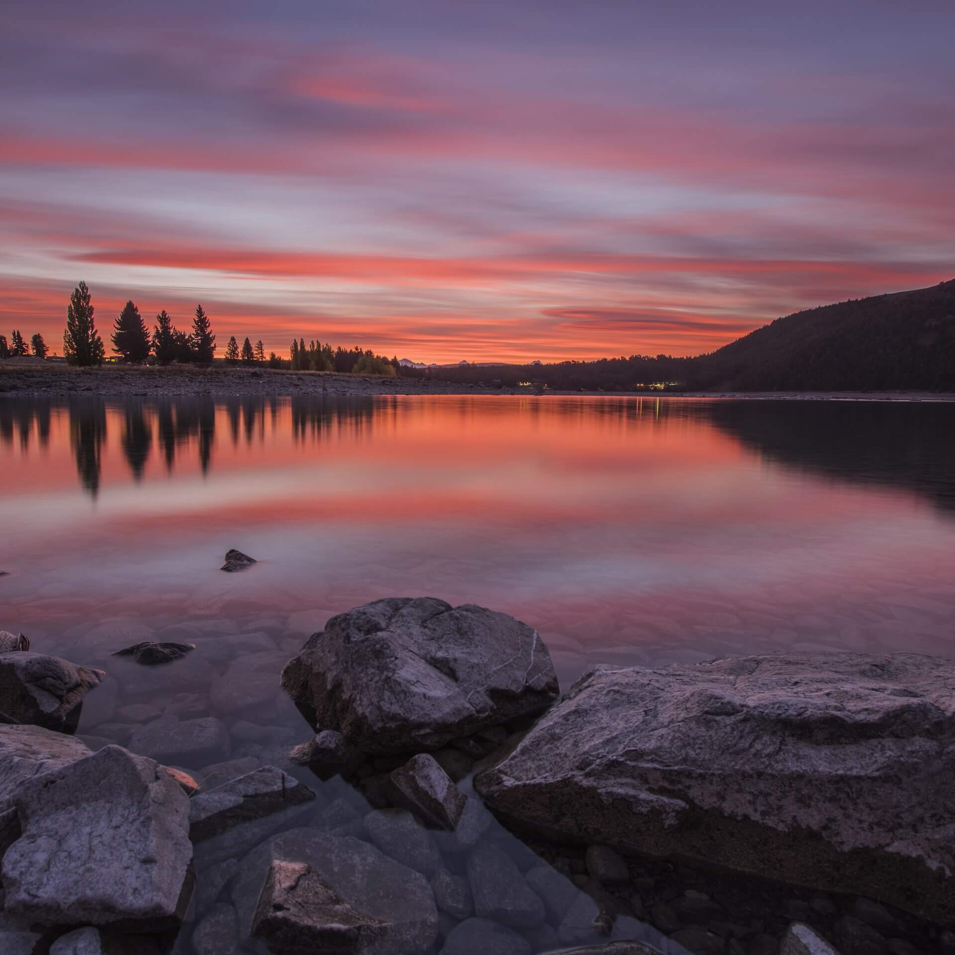 Sonnenuntergang am Lake Tekapo in Neuseeland