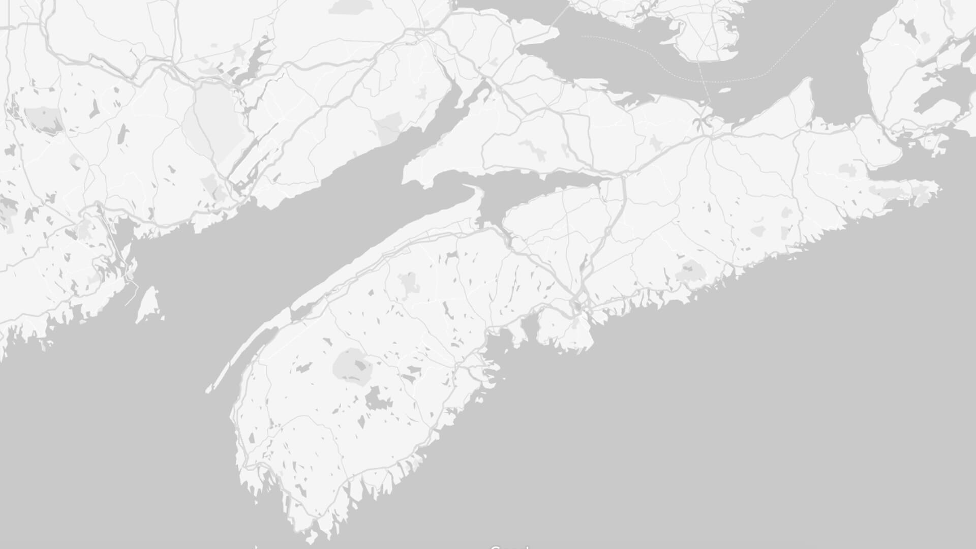 Nova Scotia und New Brunswick auf der Karte