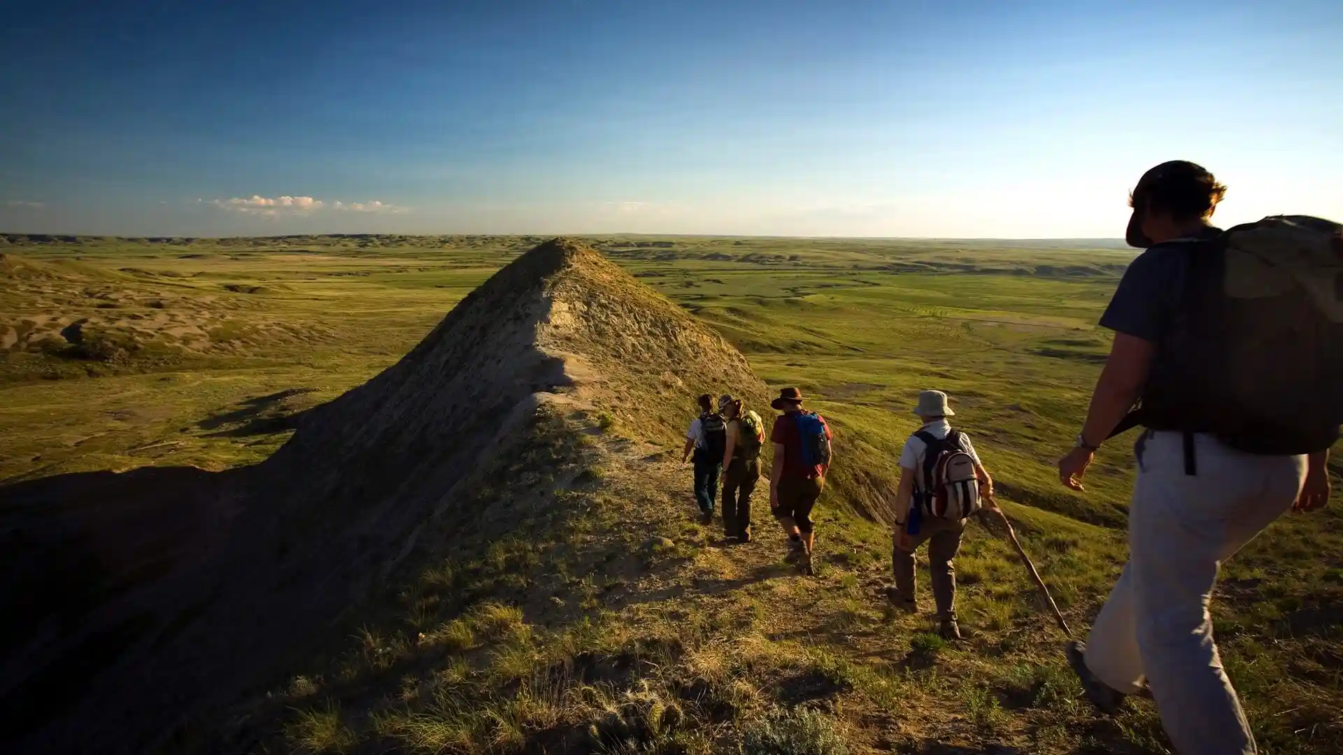 Wanderung durch den Grasslands-Nationalpark