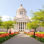 Das Washington State Capitol im Frühling.