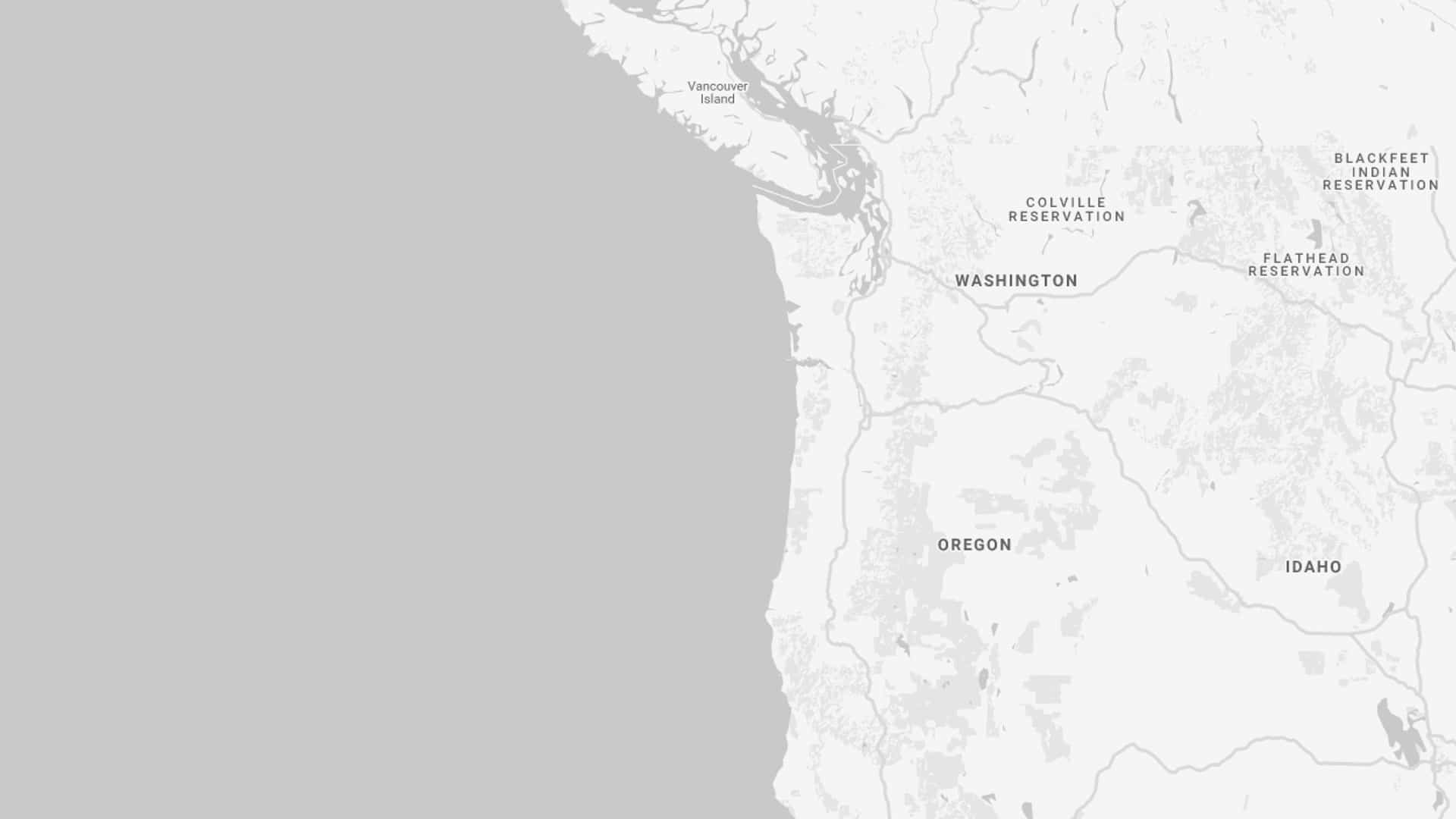 Karte von Washington und Oregon in Grau.