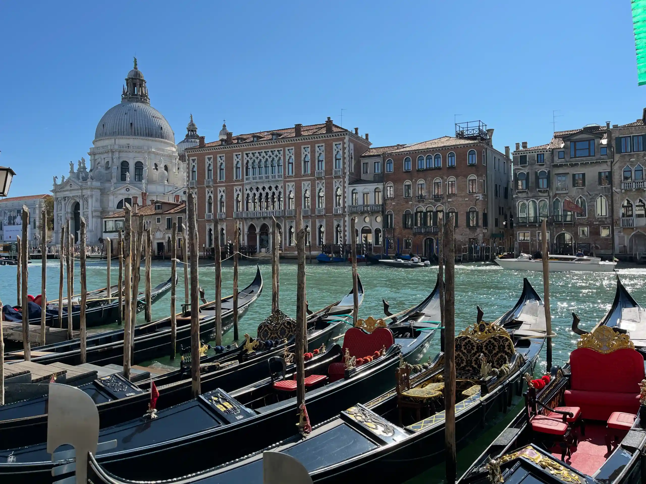 Blick auf die Basilika Santa Maria della Salute am Canal Grande in Venedig in Italien.