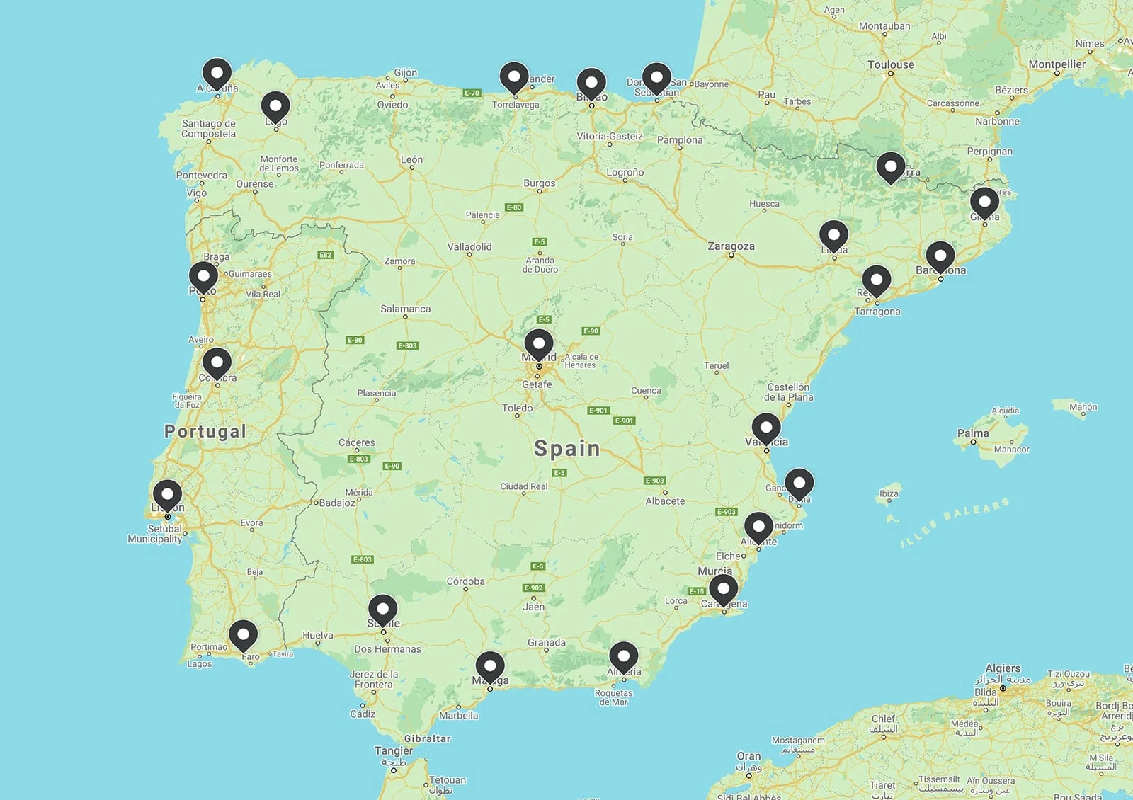 Interactive map of Spain