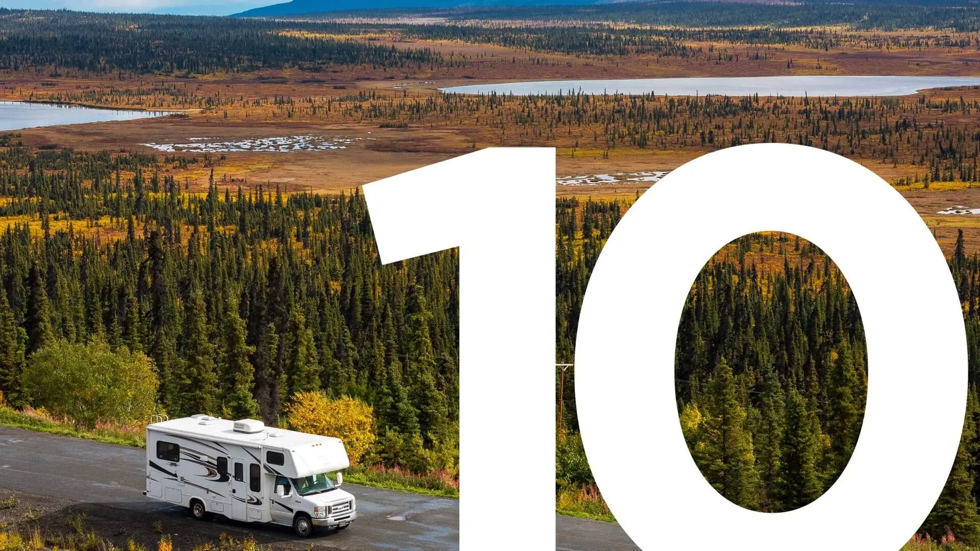 Motorhome with forest in Canada