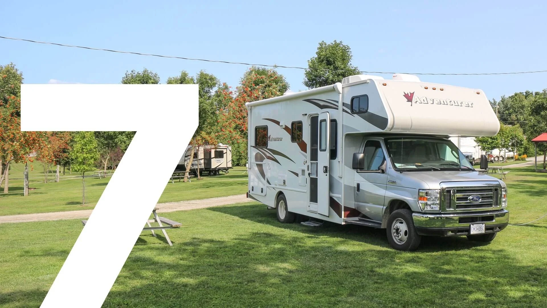 Motorhome on a campsite in Ontario