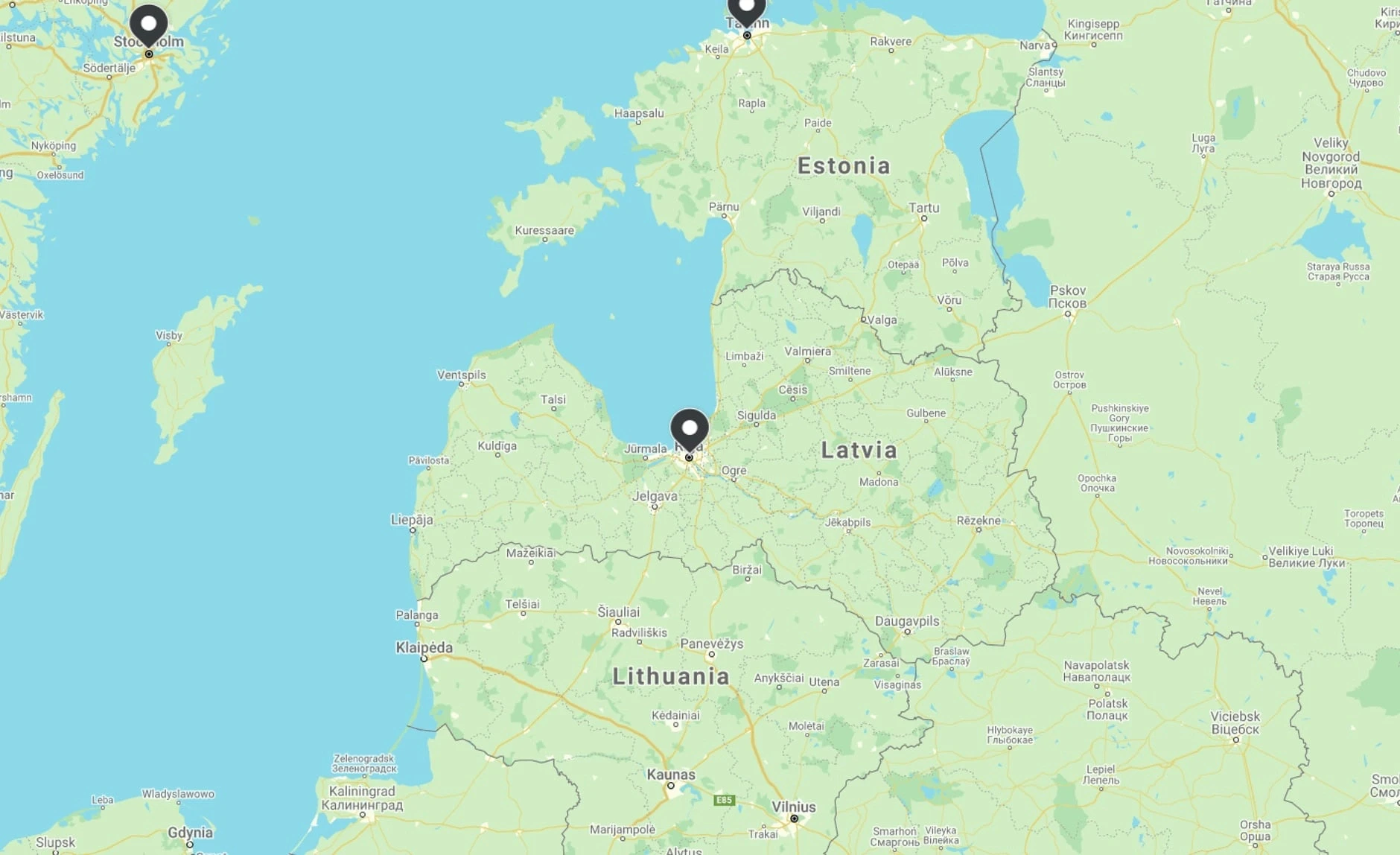 Interactive map of Latvia