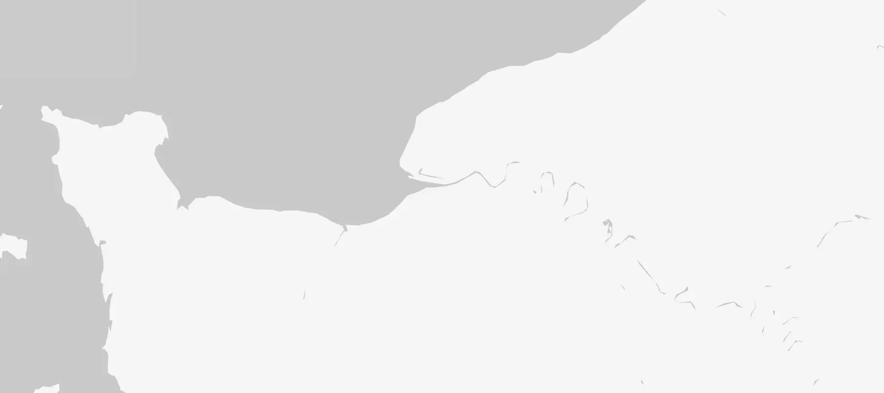 Grey map of Normandy, France.