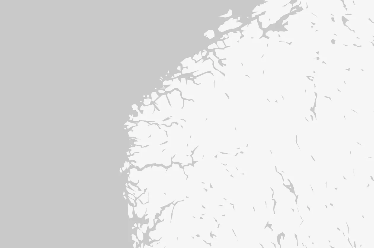 Grey map of the bottom part of Norway.