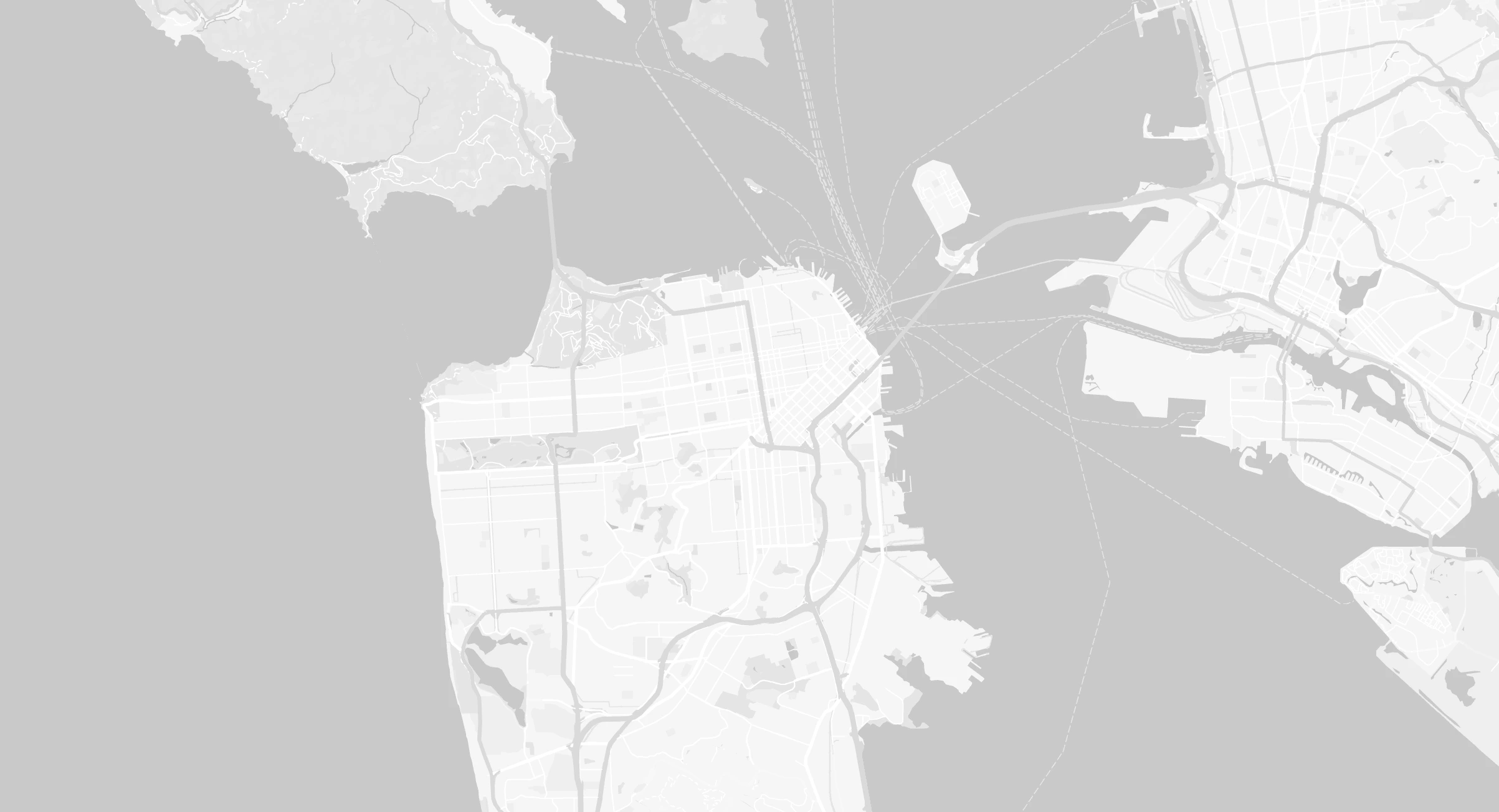 Grey map of San Francisco.