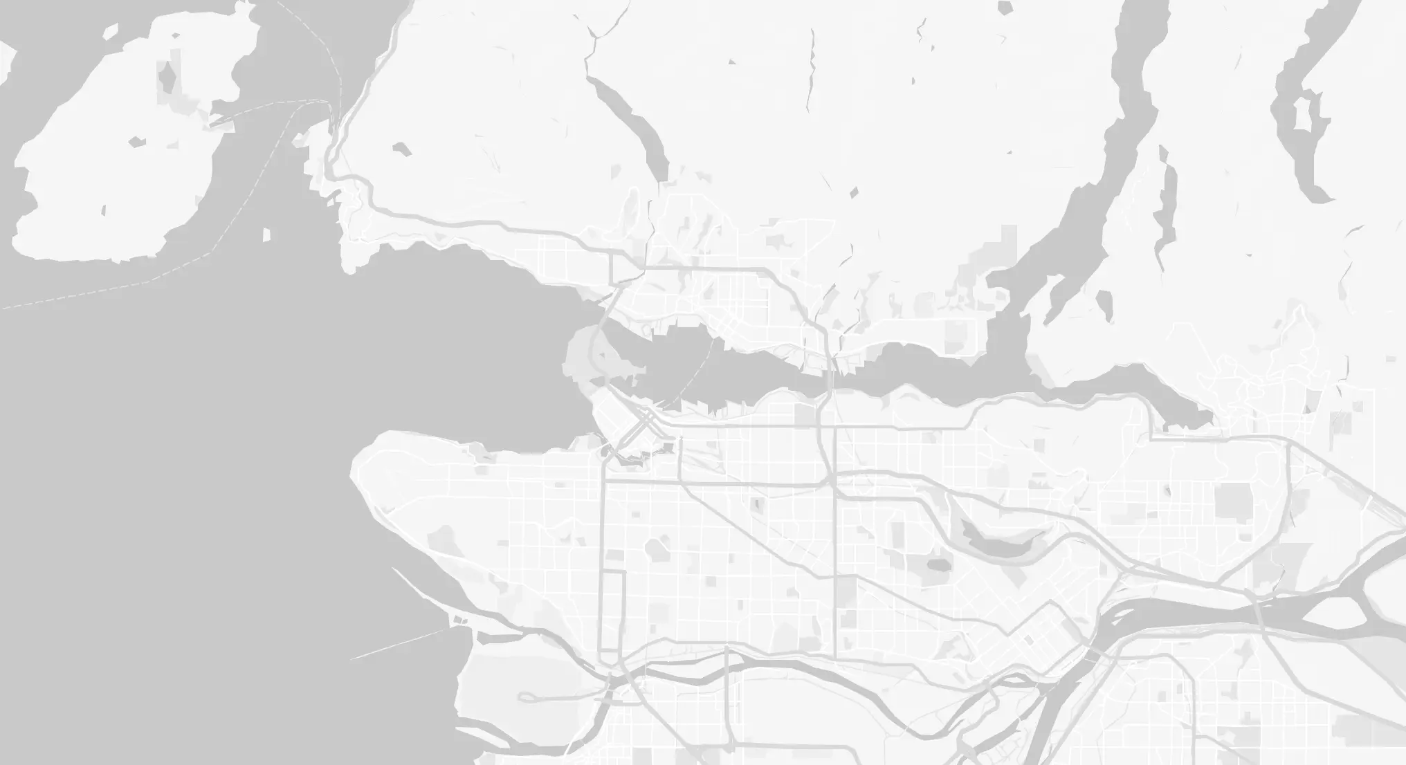 Grey map of Vancouver.