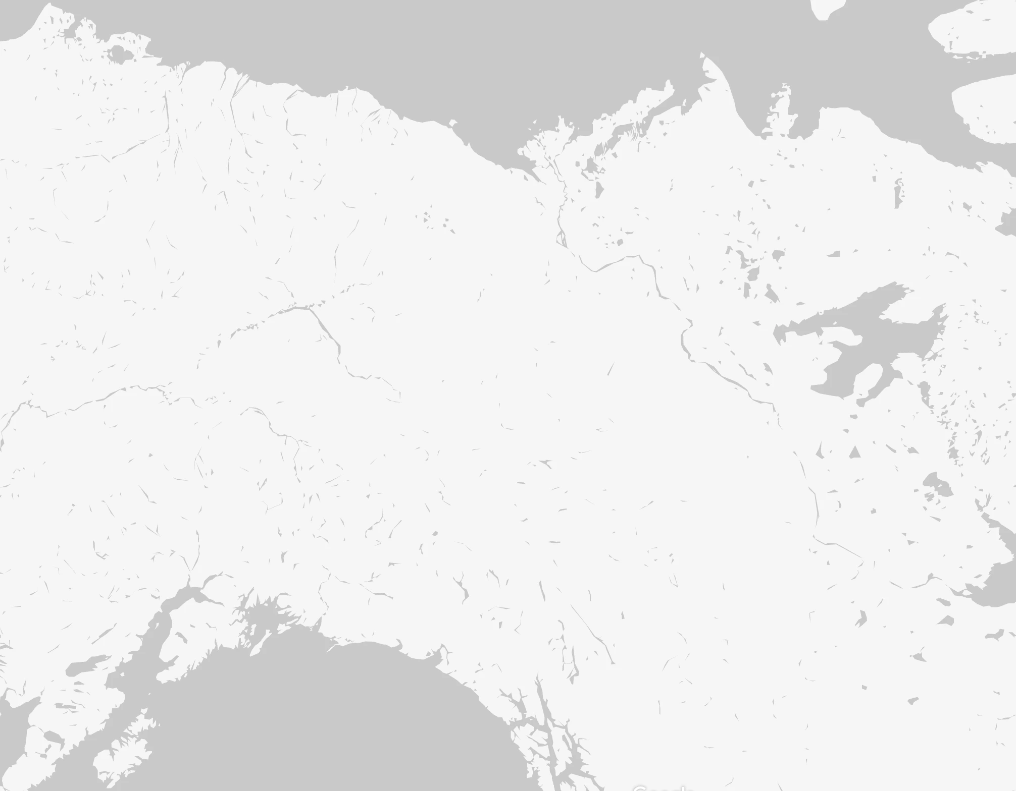 A gray map of the Yukon.