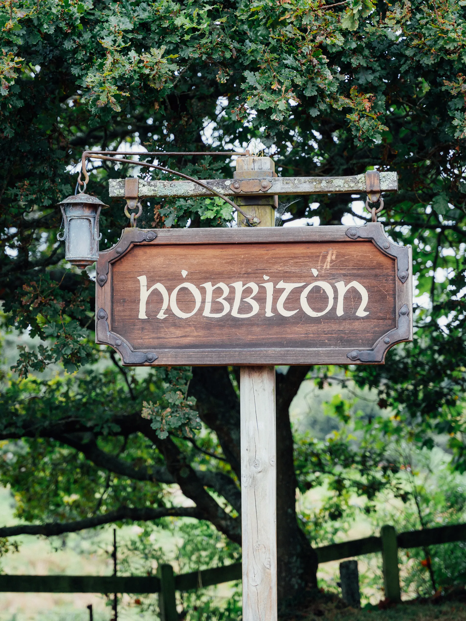 A wooden sign with the word \