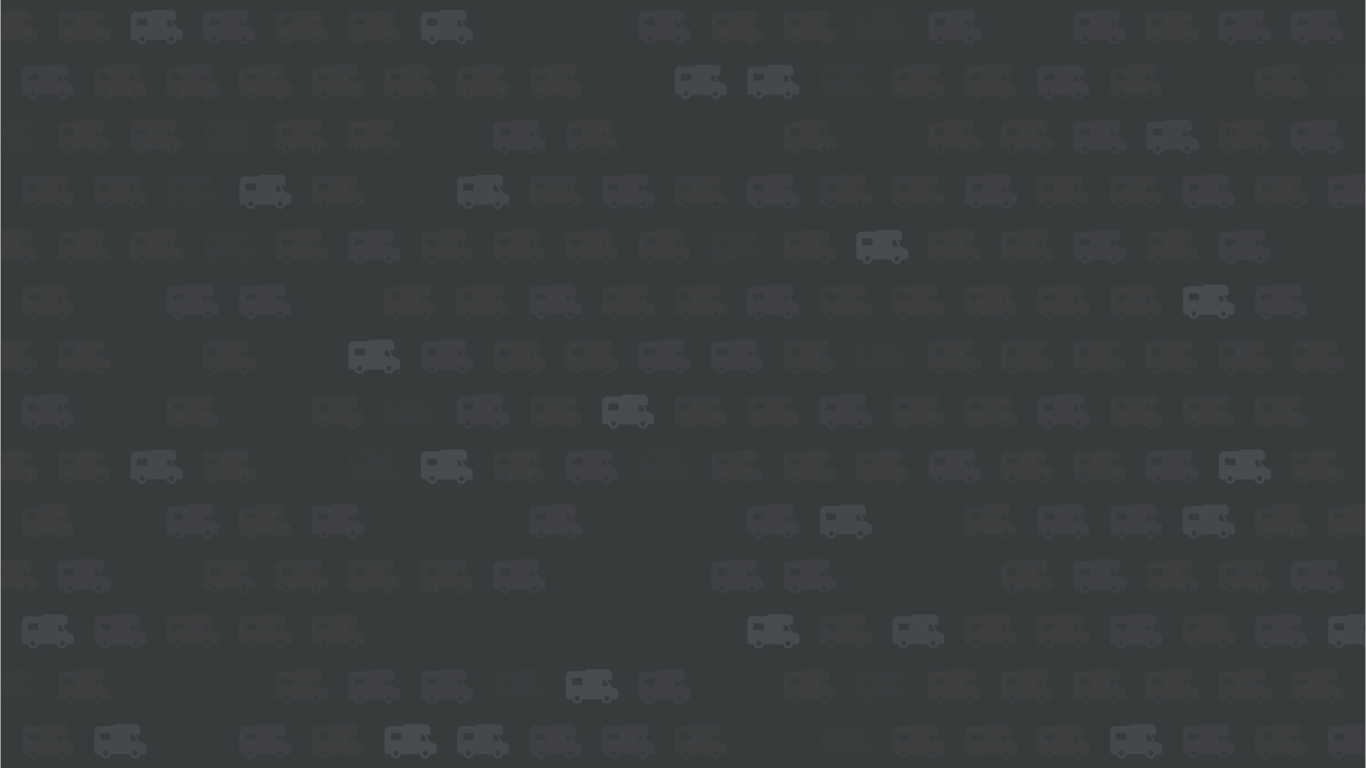 A dark background with icons of campervan