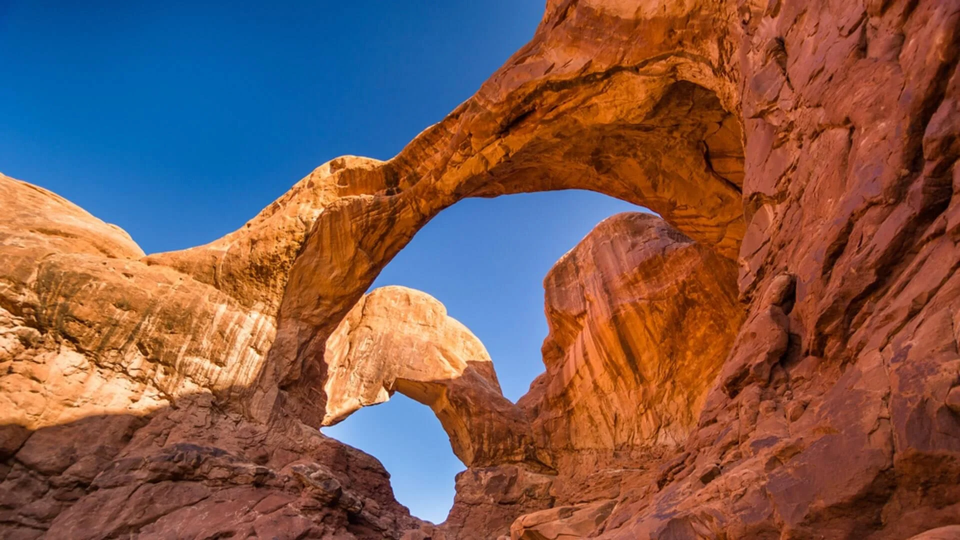 Deux arches dans le parc national Arches dans l\'Utah aux USA